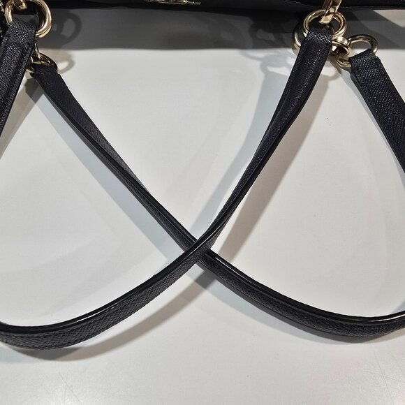 COACH Ava Satchel Purse Handbag Tote - Navy w/Gold Hardware - EUC - Picture 11 of 11
